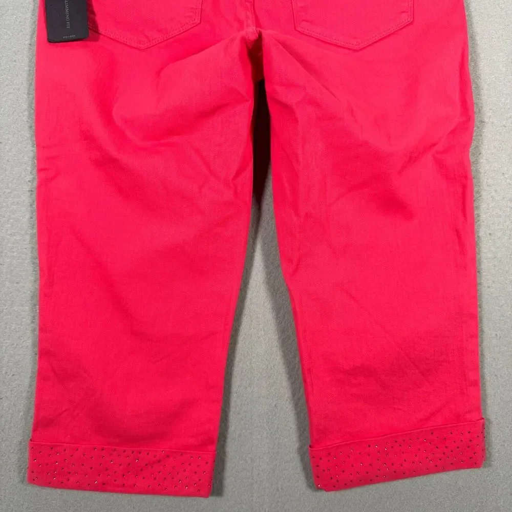 NYDJ Jeans Womens 8P Crop Pink‎ Pants Cropped Slim Fit Casual Capri Style